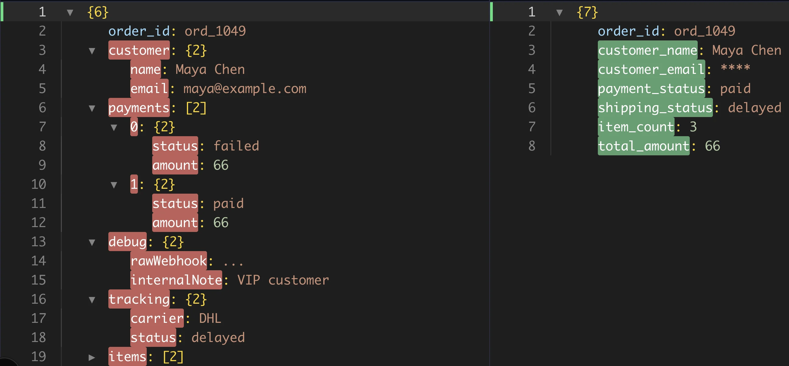 Side-by-side comparison of AI-generated pipeline changes before execution.